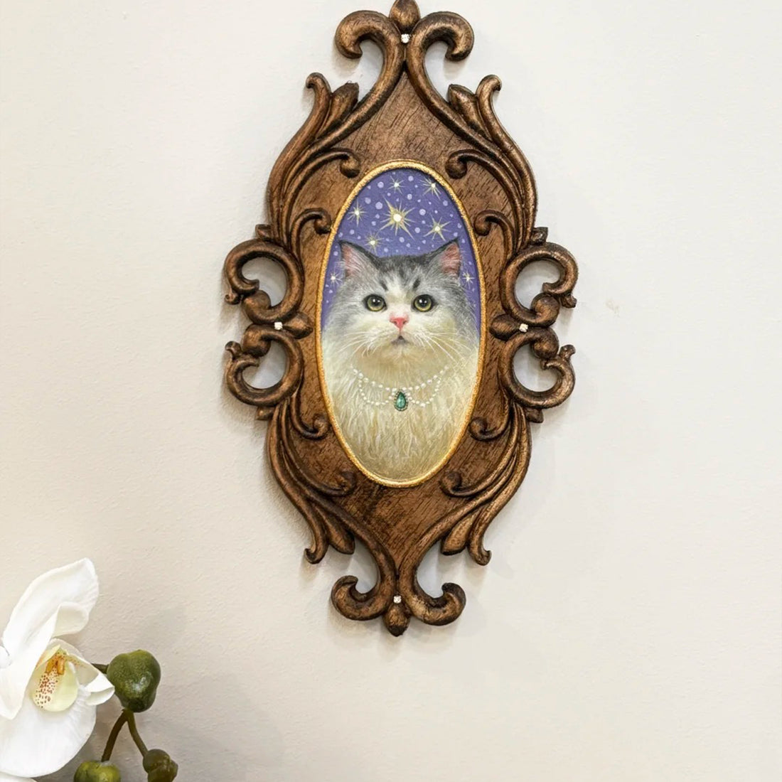 Vintage Pet Wood Panel Painting